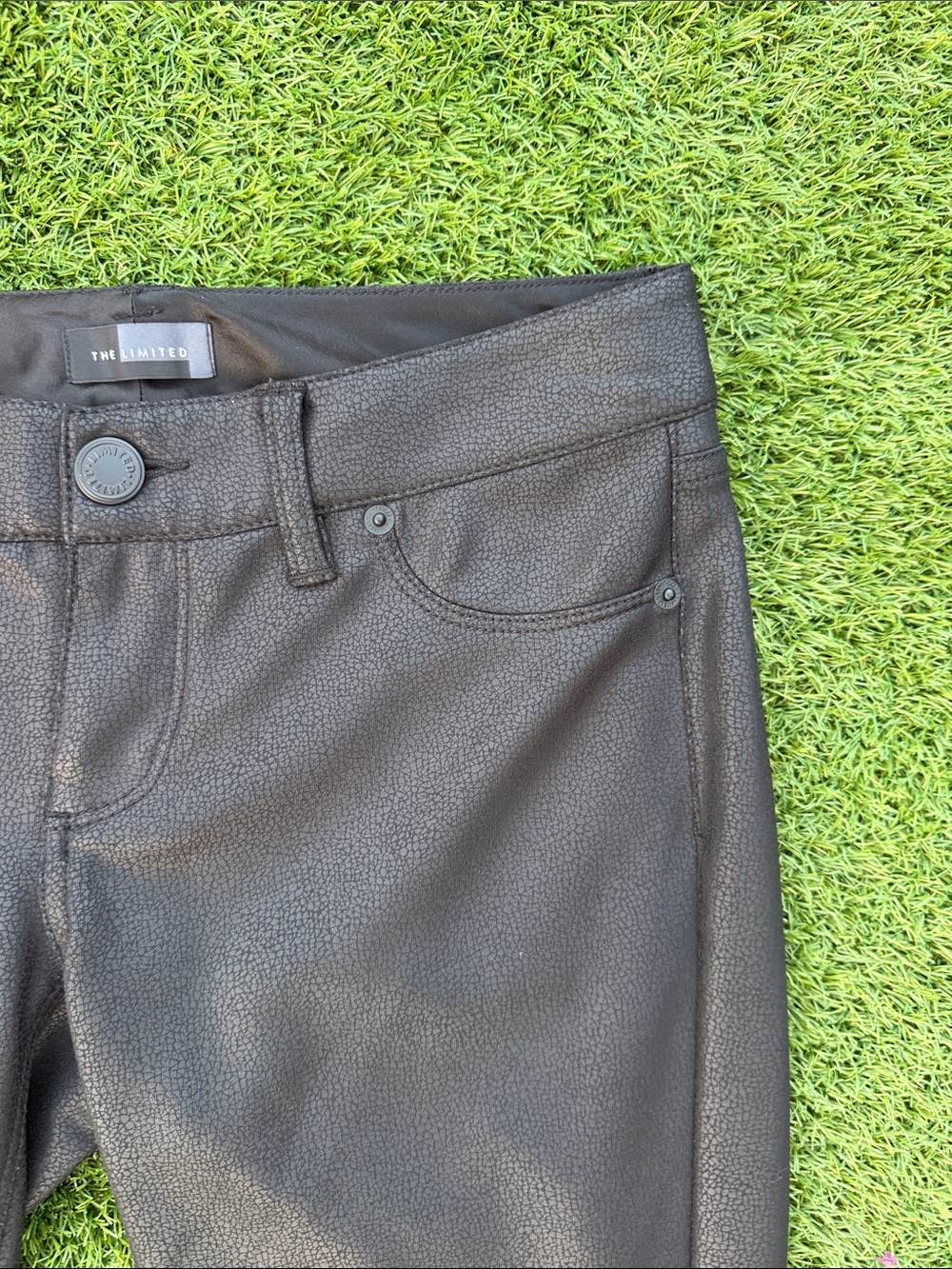 The Limited 678 Black Coated Denim Ankle Zippers